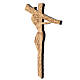 Crocifisso da parete scolpito in legno d'ulivo Monastero Clarisse s3