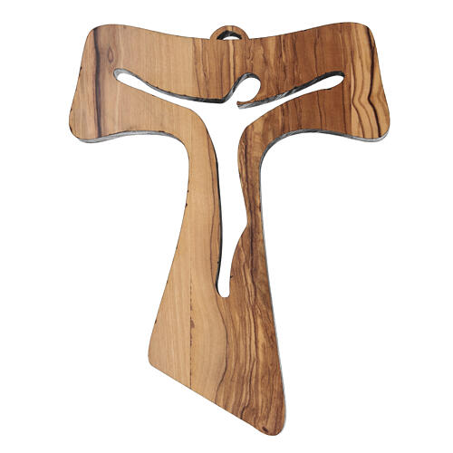 Pierced Franciscan Tau in Olive Wood by Poor Clares Monastery 4