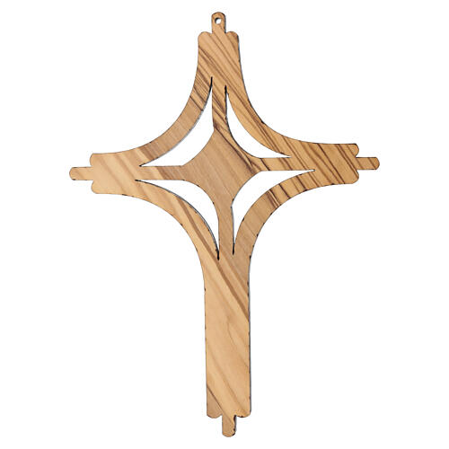 Krzyż ażurowy z napisem „Jesus” z drewna oliwnego, Siostry Klaryski 4