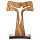 Croce Tau francescana da tavolo in legno d'ulivo Monastero Clarisse 10x6,5 cm  s4