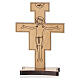Croce San Damiano da tavolo legno d'ulivo Monastero Clarisse 10x6,5 cm  s1