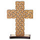 Croce intreccio decorativo da tavolo legno d'ulivo Monastero Clarisse 10x6,5 cm  s1