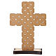 Croce intreccio decorativo da tavolo legno d'ulivo Monastero Clarisse 10x6,5 cm  s4