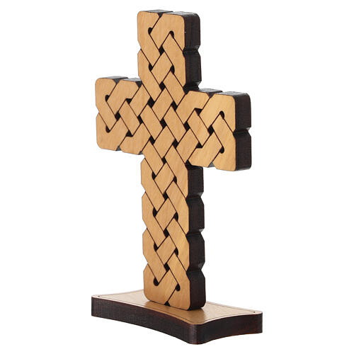 Krzyż dekoracyjny z drewna oliwnego, Monastero Clarisse, 9,5 × 6,5 × 2,5 cm 3