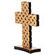 Decorative Interlaced Table Cross in Olive Wood, Poor Clares Monastery 10x6.5 cm s3