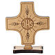 IHS and Ear of Wheat Table Cross in Olive Wood, Poor Clares Monastery 10x7.5 cm s1