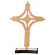 Croce moderna Jesus da tavolo legno d'ulivo Monastero Clarisse 10x7 cm  s4