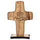 Cruz de mesa con panes y peces de madera de olivo Monasterio Clarisas 20x15 cm s1