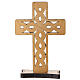 Croce celtica intrecciata da tavolo legno d'ulivo Monastero Clarisse 10x6,5 cm  s4