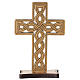 Interlaced Celtic Table Cross in Olive Wood, Poor Clares Monastery 10x6.5 cm s1