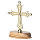 Table cross with olive wood base Pope Leo XIV, 10x5 cm s3