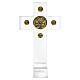 Plexiglass altar cross with circular bas-reliefs in burnished brass by Pical Arte s2