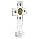 Croce in plexiglass bassorilievi circolari ottone brunito Pical Arte s1