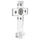 Plexiglass altar cross with circular bas-reliefs in 925 silver by Pical Arte s1
