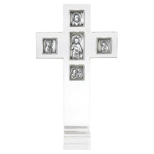 Croix en plexiglas bas-reliefs carrés et rectangulaires plaqués argent 925 Pical Arte 2