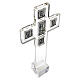 Plexiglass altar cross with square and rectangular bas-reliefs plated in burnished 925 silver by Pical Arte s1