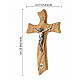 Crocifisso Terrasanta legno d'ulivo con pietra 25x15x5 cm s3