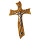 Crucifixo Terrasanta madeira de oliveira com pedra 25x15x5 cm s1