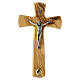 Holy Land olivewood wall crucifix with flared arms, 8.7x5.1x1.0 in s1