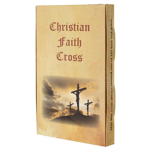 Crucifixo Terra Santa em madeira de oliveira para parede braços alargados 20x15 cm 2