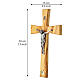 Olivewood Holy Land wall crucifix with linear profile, 8.7x4.9 in s3