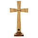 Crucifix en bois d'olivier Terre Sainte à poser 25x15 cm s5