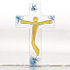 Crucifix moderne verre corps doré s1