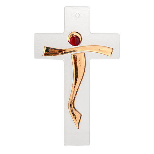 Crucifix moderne verre 1