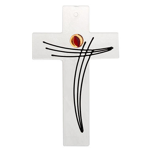 Modern crucifix glass stylized black body 1