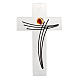 Modern crucifix glass stylized black body s1