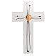 Crucifix moderne verre corps rayons s1