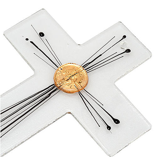 Crocifisso moderno vetro corpo raggiera 2