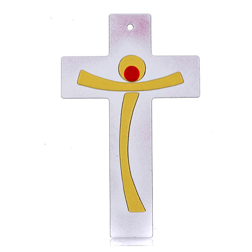Modern crucifix light red glass 1