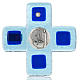 Cruz vidrio Murano azul claro con placa IHS s1