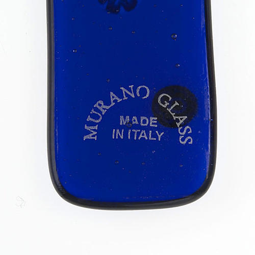 Croix verre Murano et murrina bleu 3