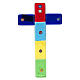 Kreuz mit Murrine Dekorationen aus farbigen Glas, Murano. s1