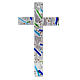 Crucifix verre Murano et feuille argent multicolore s2