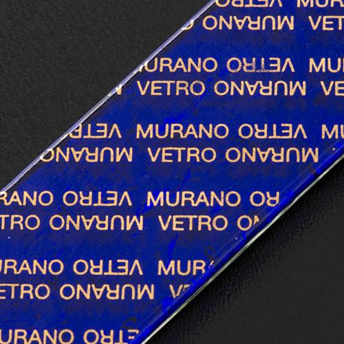 Krzyż ze szkła Murano ze z kawałkami srebrnymi 7