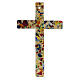 Krzyż ze szkła Murano kawałki złote s1