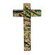 Croix verre de Murano feuille d'or multicolore s1