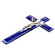 Crucifix verre Murano bleu Corps argenté s5