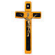 Crucifix in topaz glass with golden body s1