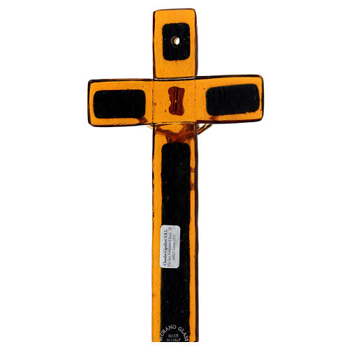 Crucifix verre topaze Corps doré 4