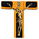 Crucifix verre topaze Corps doré s2