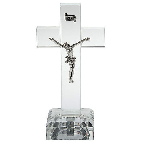 Crucifix verre avec lumière interne 1