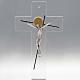 Modern crucifix in transparent glass s1