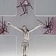 Modern crucifix in transparent glass with pink shades s2