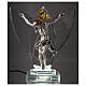 Crucifix in glass and metal with amber flower and light s2