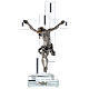 Crucifix in crystal with metal body of Christ and light s1