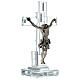 Crucifix in crystal with metal body of Christ and light s4